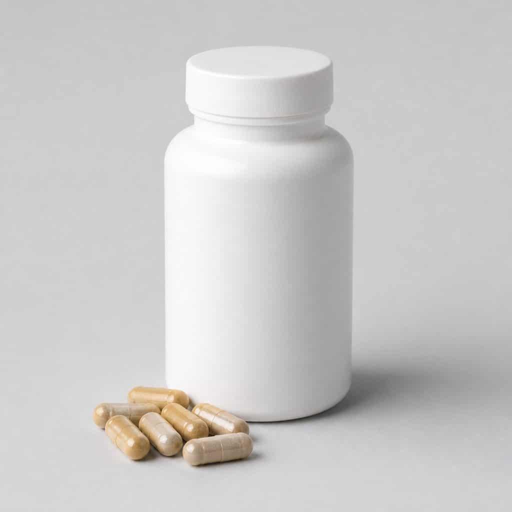 Pilulier de complément alimentaire zinc et bardane en gélules