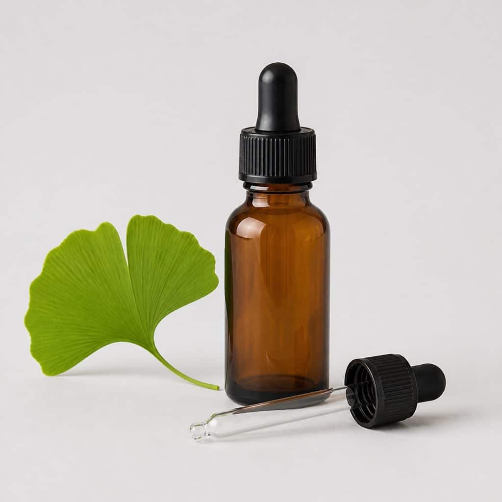 Flacon de 50 ml d'extrait de ginkgo biloba avec bouchon compte-gouttes