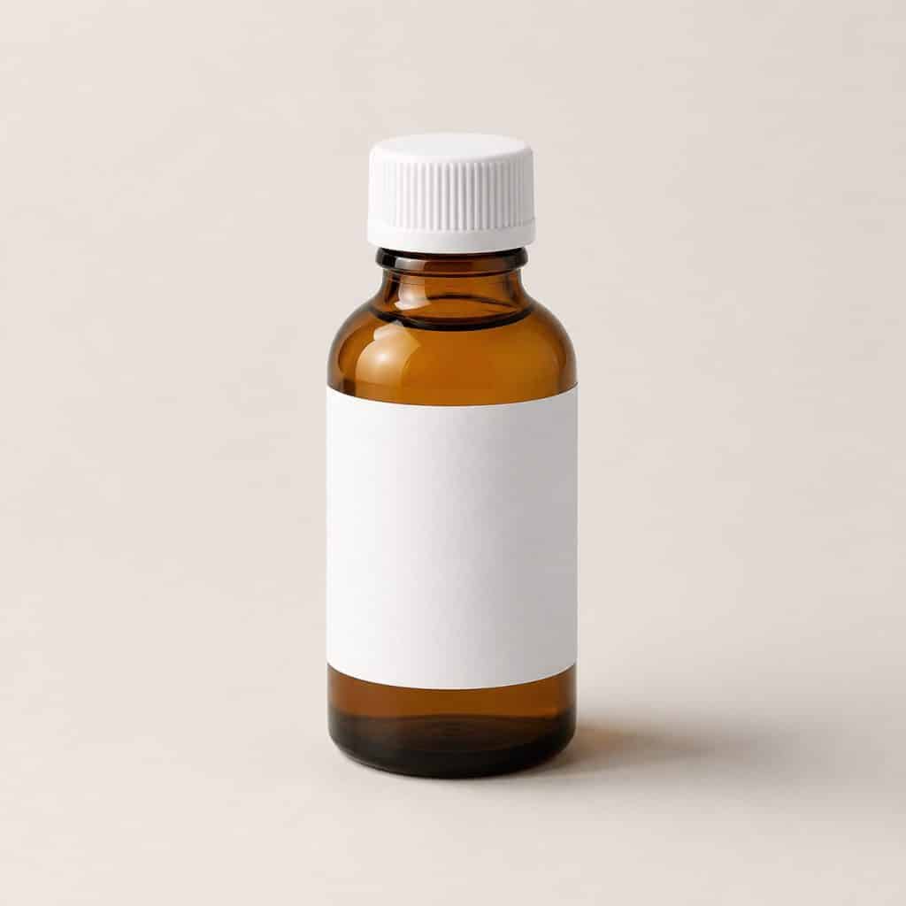 Flacon en verre ambré de 50 ml d'huile de massage pour le périnée