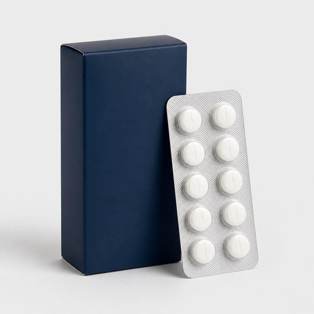 Boîte et plaquette de comprimés de mélatonine 1,9 mg