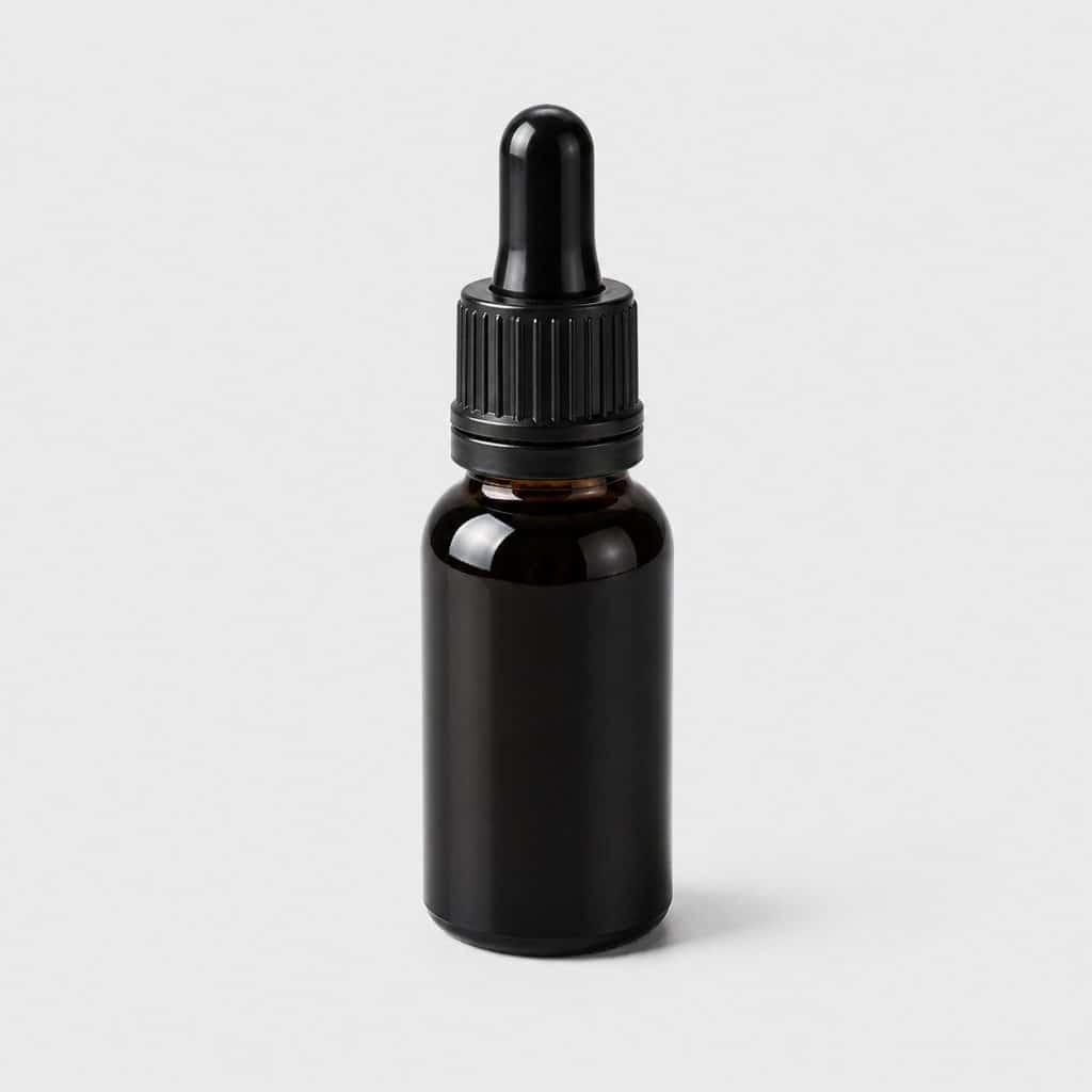 Flacon de vitamine D3 et K2 de 20 ml en verre fortement teinté